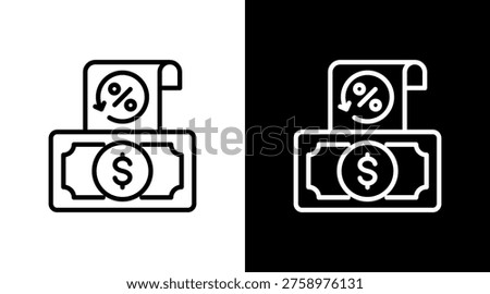 Tax Refund White Icon Set Design