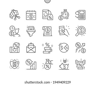 Tax. Regular payment. Checking money. Taxpayer. Banking, management, finance, budget, accounting and economy. Pixel Perfect Vector Thin Line Icons. Simple Minimal Pictogram