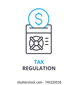 tax regulation concept , outline icon, linear sign, thin line pictogram, logo, flat illustration, vector
