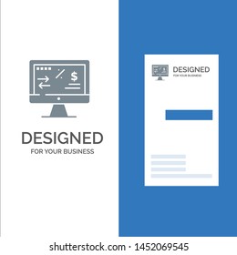 Tax Regulation, Finance, Income, Computer Grey Logo Design and Business Card Template
