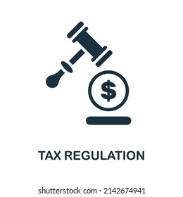 Tax Regulation icon. Monochrome simple Tax Regulation icon for templates, web design and infographics