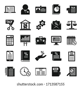 Tax regulation icons set. Simple set of tax regulation vector icons for web design on white background