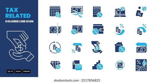 tax related colored icon vector design good for web and mobile app