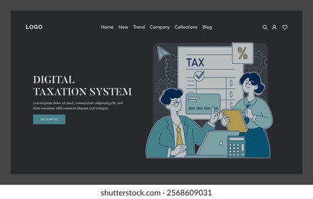 Tax relief concept. A professional helping a client with tax calculation, exemplifying financial guidance. Digital finance management. Vector illustration.