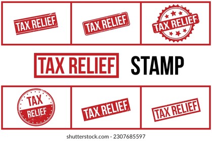 Tax Relief Rubber Stamp Set Vector