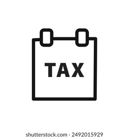Tax reminder icon linear graphics set vector