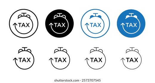 Tax reminder icon Thin line art isolated