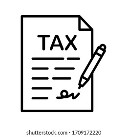 Tax Report icon vector image. Can also be used for Business. Suitable for mobile apps, web apps and print media.