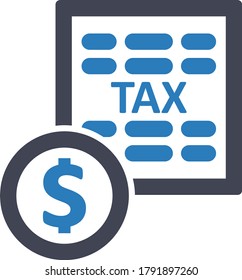 Tax Report Tariff Icon (Vector Illustration)