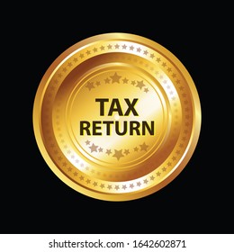 Tax return Circular Vector Gold Web Icon Button