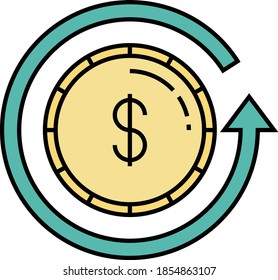 Tax Return Concept, Refund and Return Policy Vector Icon Design, Financier and investors Symbol on White Background, Business Capitalism and Finance Sign,