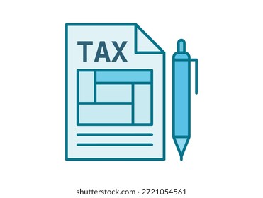 Tax return document with a blue pen to symbolize tax management and tax obligations