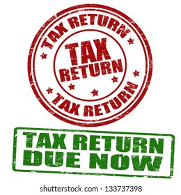 Tax return grunge rubber stamps, vector illustration