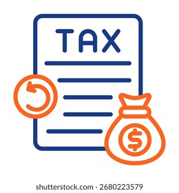 Icono de la declaración de impuestos Color Ilustración vectorial