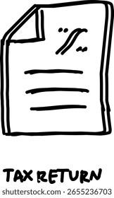 Icono de declaración de impuestos en estilo Doodle