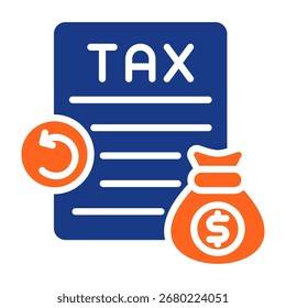 Tax Return Icon Fill Vector Illustration