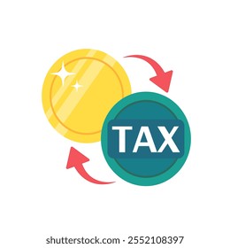 Ícone de devolução de imposto. Ícone de reembolso de imposto. Ilustração de vetor de devolução de imposto simples. Projeto de vetor plano. 

