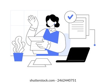 Tax return isolated cartoon vector illustrations. Woman getting tax deduction, accounting record and documentation, financial report, budget service, money management vector cartoon.