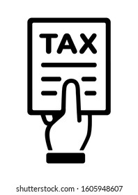 Tax return, submit tax document, tax form vector icon illustration