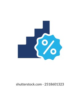 imposto crescente colorido ícone vetor design bom para web ou aplicativo móvel