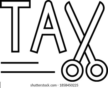 Tax Scissor Concept Vector Icon Design, Compulsory Financial charges and Taxation Symbol on White Background, Levy Sign