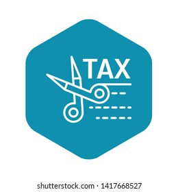 Tax scissors icon. Outline tax scissors vector icon for web design isolated on white background