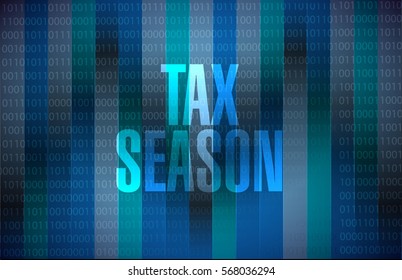 tax season binary background concept. Illustration design over a dark blue background