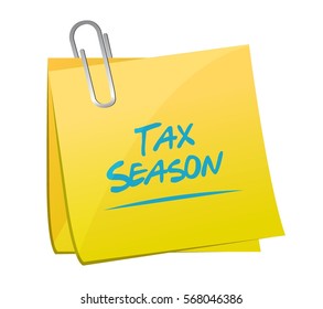tax season post memo concept. Illustration design isolated over white