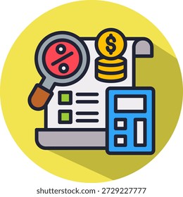 Ilustración vectorial isométrica de icono de servicio de impuestos