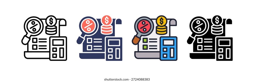 Icono de servicio de impuestos Ilustración vectorial múltiple