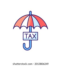 Tax service umbrella RBG color line icon. Taxation. Thin line vector illustration.