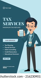 Tax services portrait template design. 