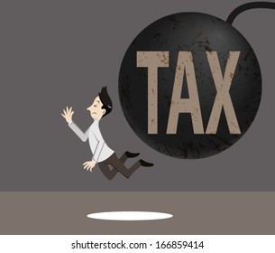 the tax sign crashed the man toward 