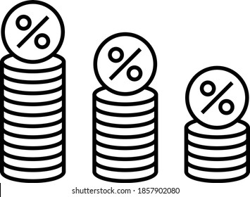 Tax Slabs Concept, Fine Fee imposed according to wealth Vector Icon Design, Compulsory Financial charges and Taxation Symbol on White Background, Levy Sign