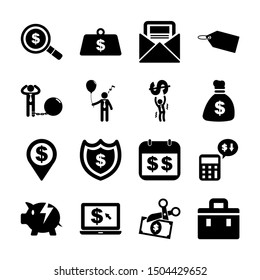 tax solid icons vector design