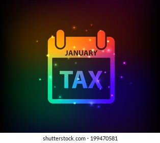 Tax symbol,Rainbow vector