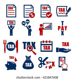 tax, tariff icon set
