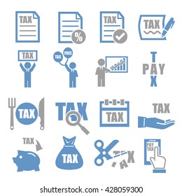 Tax, Tariff Icon Set