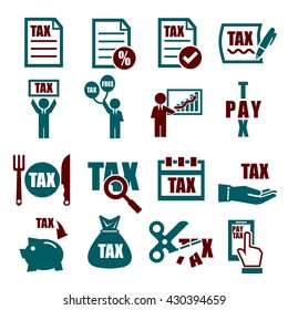 tax, tariff icon set