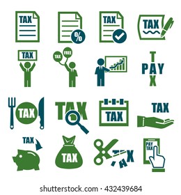 Tax, Tariff Icon Set