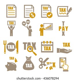 tax, tariff icon set