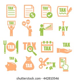 tax, tariff icon set