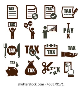tax, tariff icon set