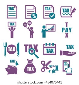 tax, tariff icon set