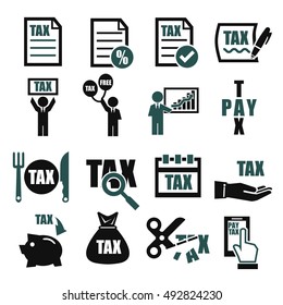 tax, tariff icon set