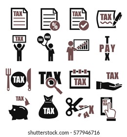 tax, tariff icon set