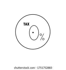 Concepto de impuestos y impuestos. 0% Vat en segundo plano.