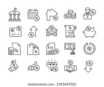 TAX thin line icons. Editable stroke. For website marketing design, logo, app, template, ui, etc. Vector illustration.