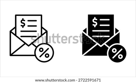 TAX thin line icons set. For website marketing design on white background