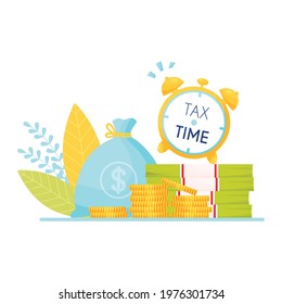 Tax time background. Vector illustration 